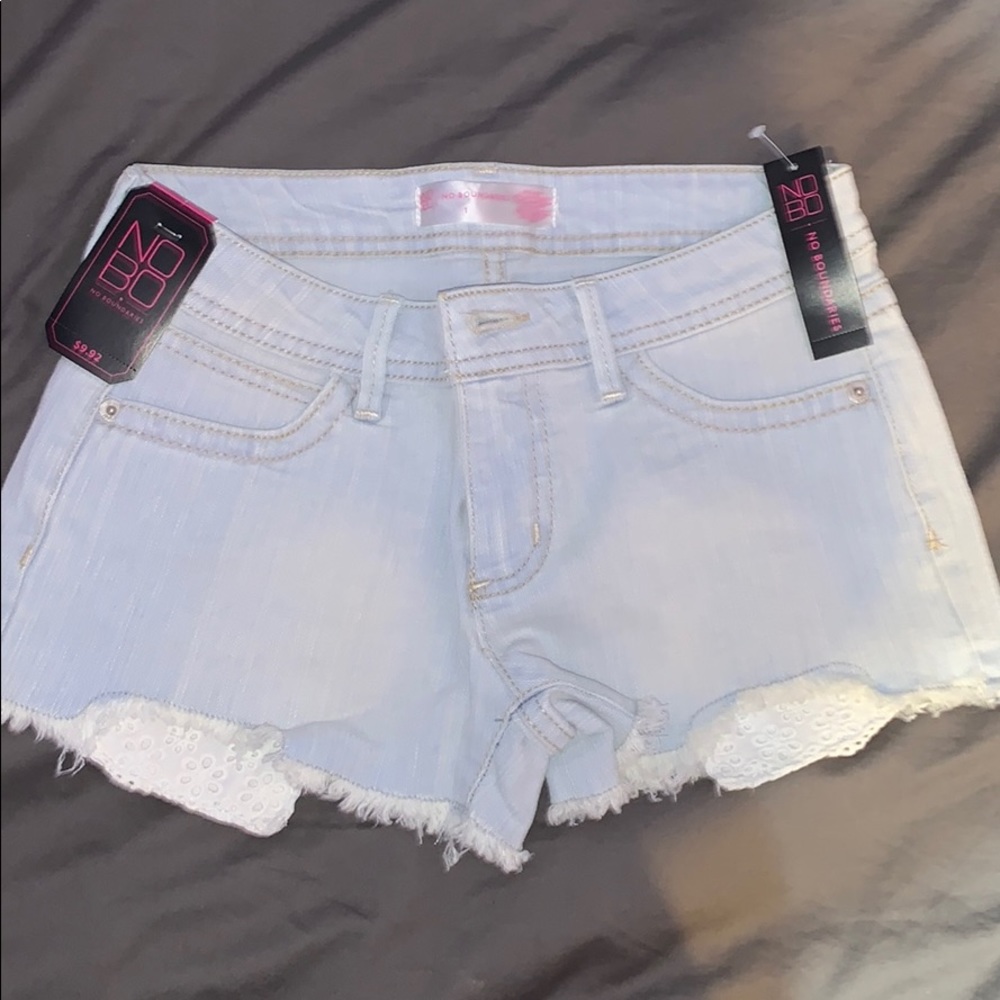 Brand new light wash jean shorts